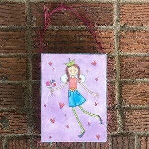 Sophie Harding Fashion Fairies II Canvas Print On Block & Frilly Ribbon Hanger